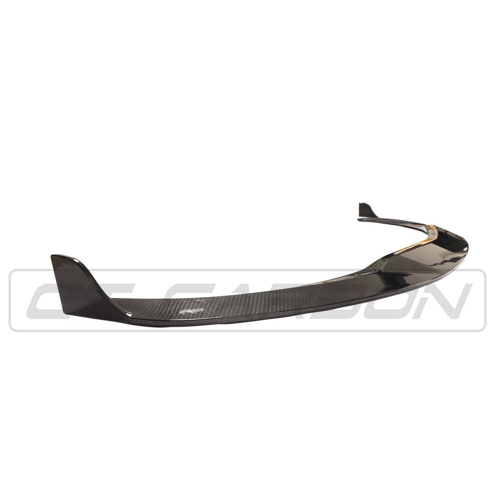 Mercedes W205 C63 coupe and convertible carbon fiber splitter by CT Carbon, showcasing its sleek aerodynamic design.