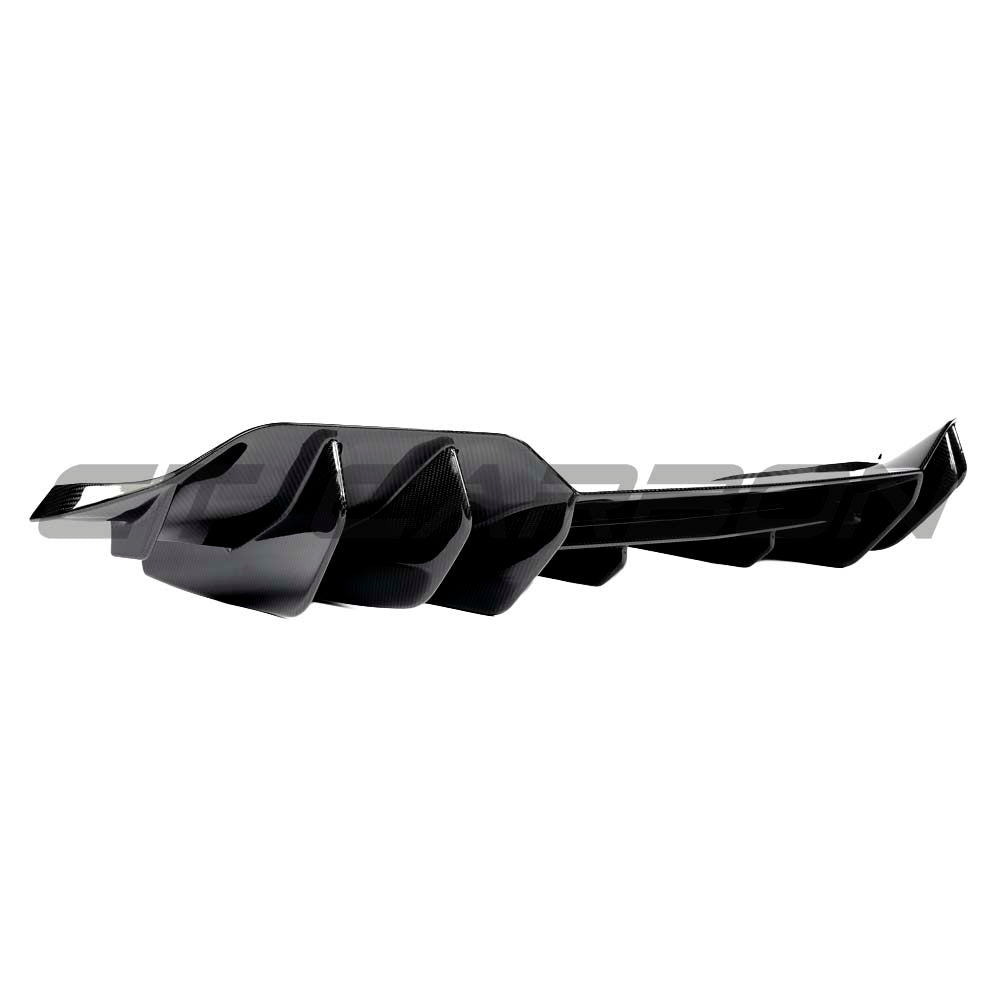 CT Carbon McLaren Artura 2023 carbon fibre diffuser showcasing sleek aerodynamic design and high-quality craftsmanship.