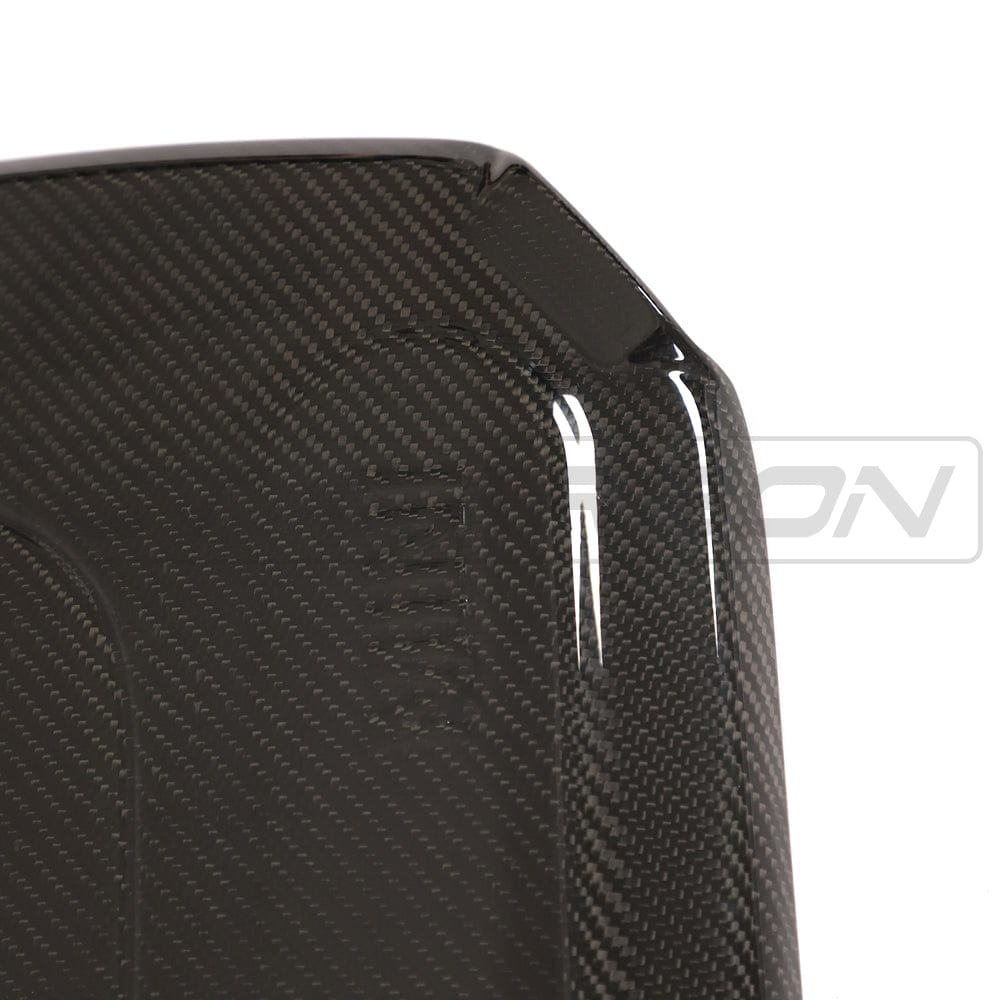 Mini Cooper S and JCW F56 carbon fiber engine cover by CT Carbon, showcasing sleek, lightweight engine protection accessory.
