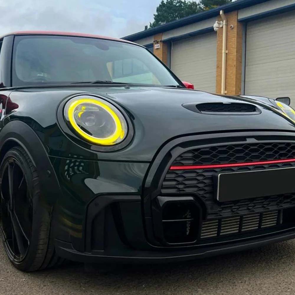 Yellow adaptive daytime running light (DRL) module set for Mini Cooper F54, F55, F56, F57 2018-2022 LCI by CT Carbon