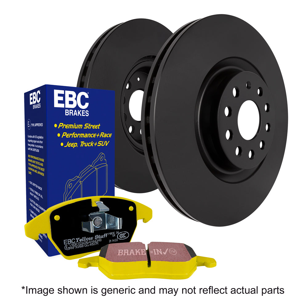 EBC - Front Yellowstuff Pad & Plain Disc Kit PD03KF081 A3 8V (Audi, VW)