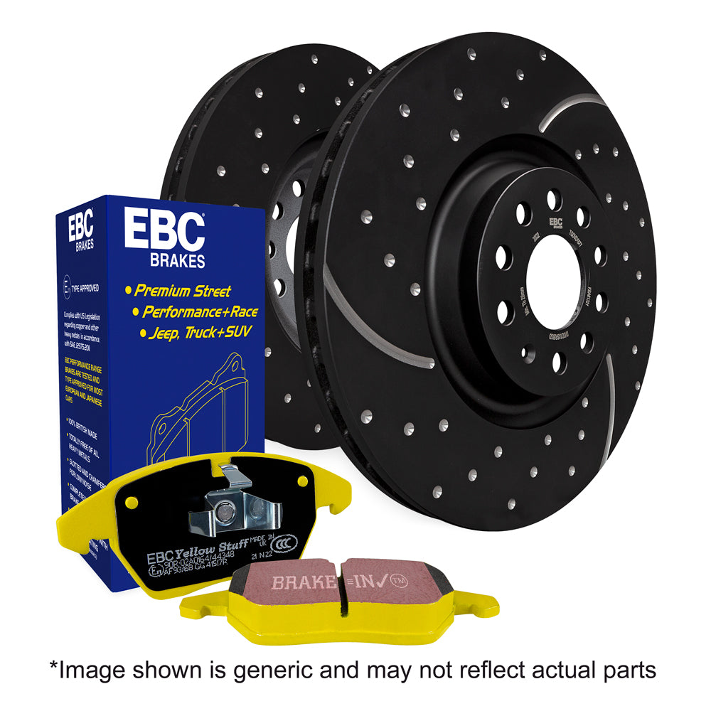 EBC - Front Yellowstuff Pad & Turbo Groove Disc Kit PD13KF052 A3 8V (Audi, VW)
