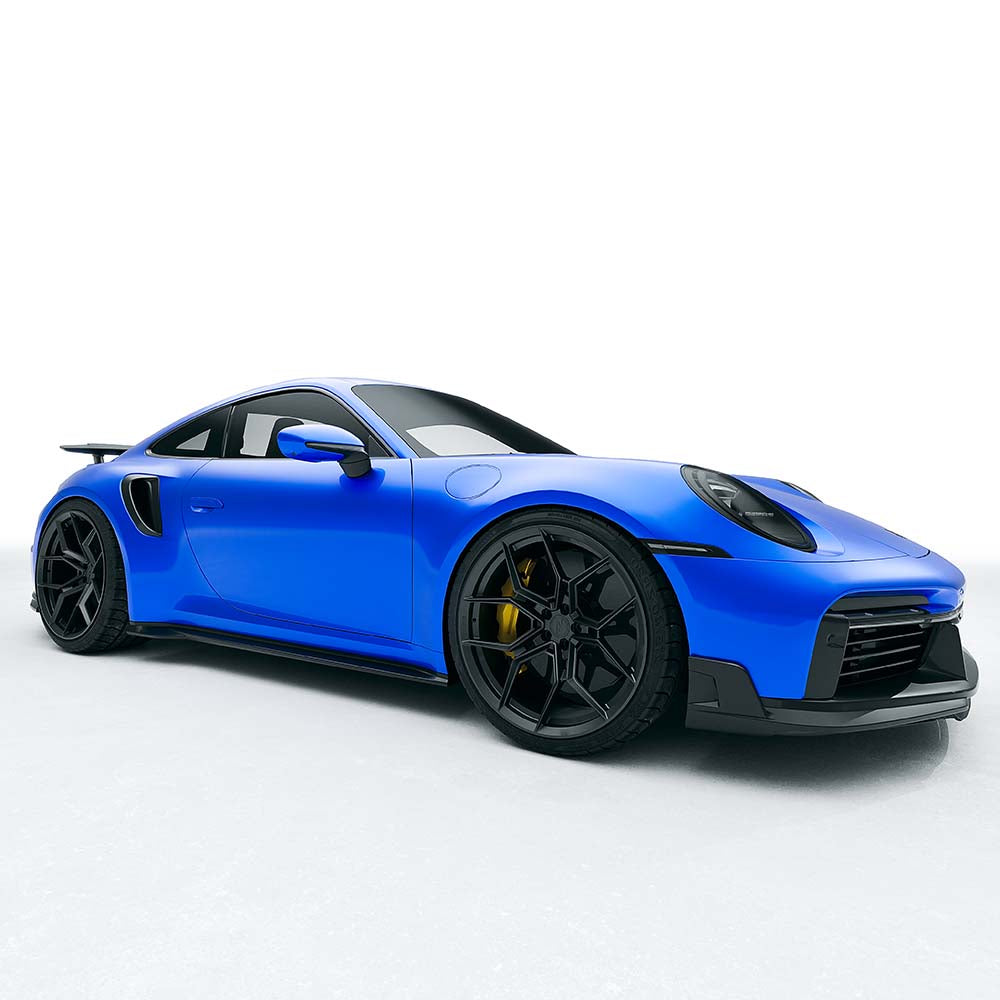 Porsche 911 (992) Turbo S carbon fibre full kit by CT Design featuring aerodynamic body accents and racing-inspired details.