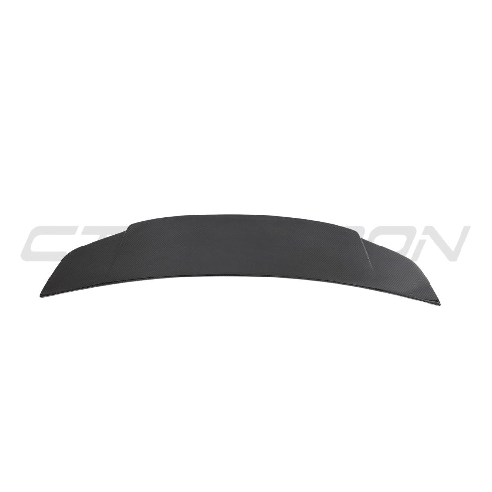 Porsche 911 (992) Turbo S carbon fibre spoiler by CT Design, showcasing sleek aerodynamic design and lightweight construction.