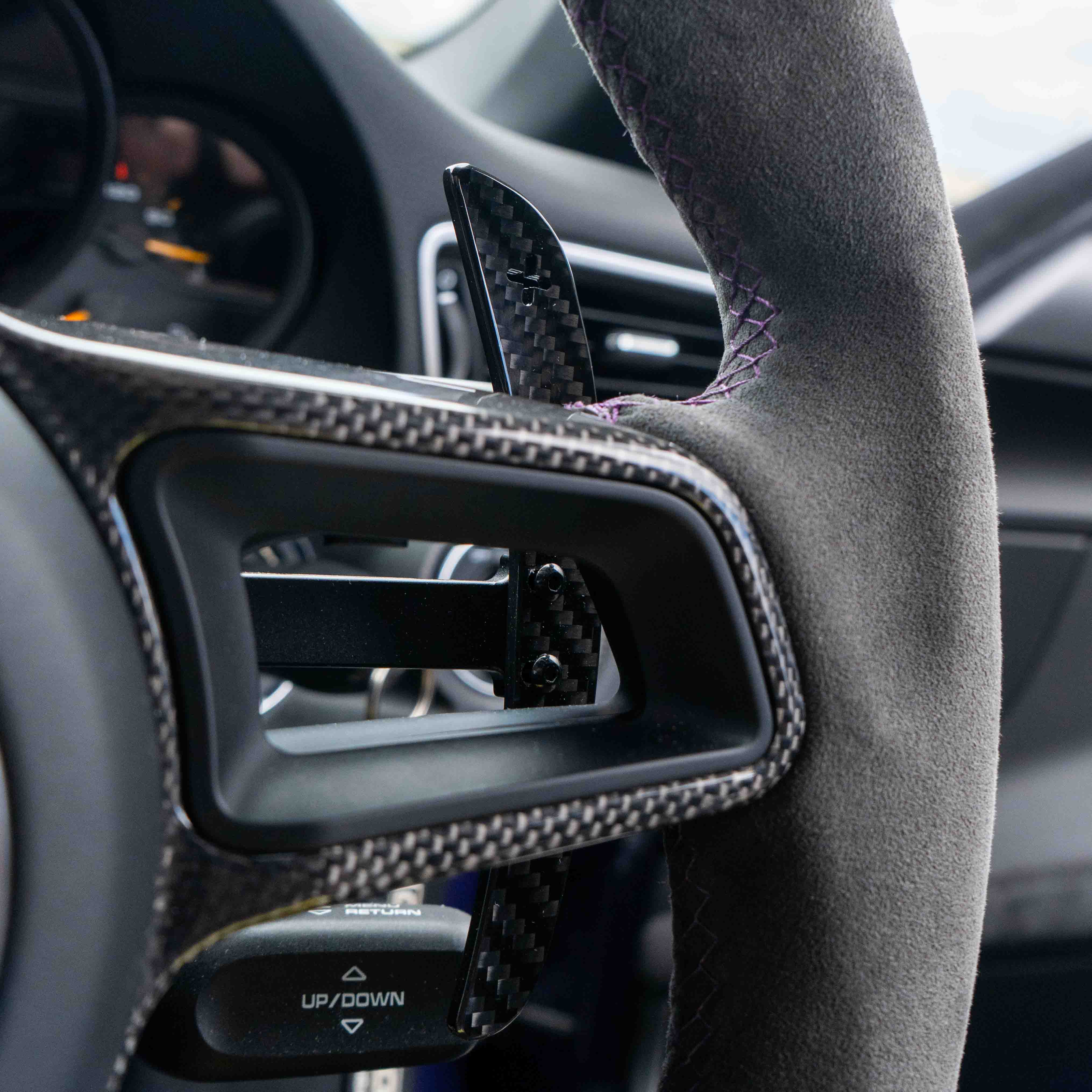 CT Carbon magnetic carbon fiber paddle shifters for Porsche 911, Cayman, Boxster, Cayenne, and Macan 2013+ interior accessories