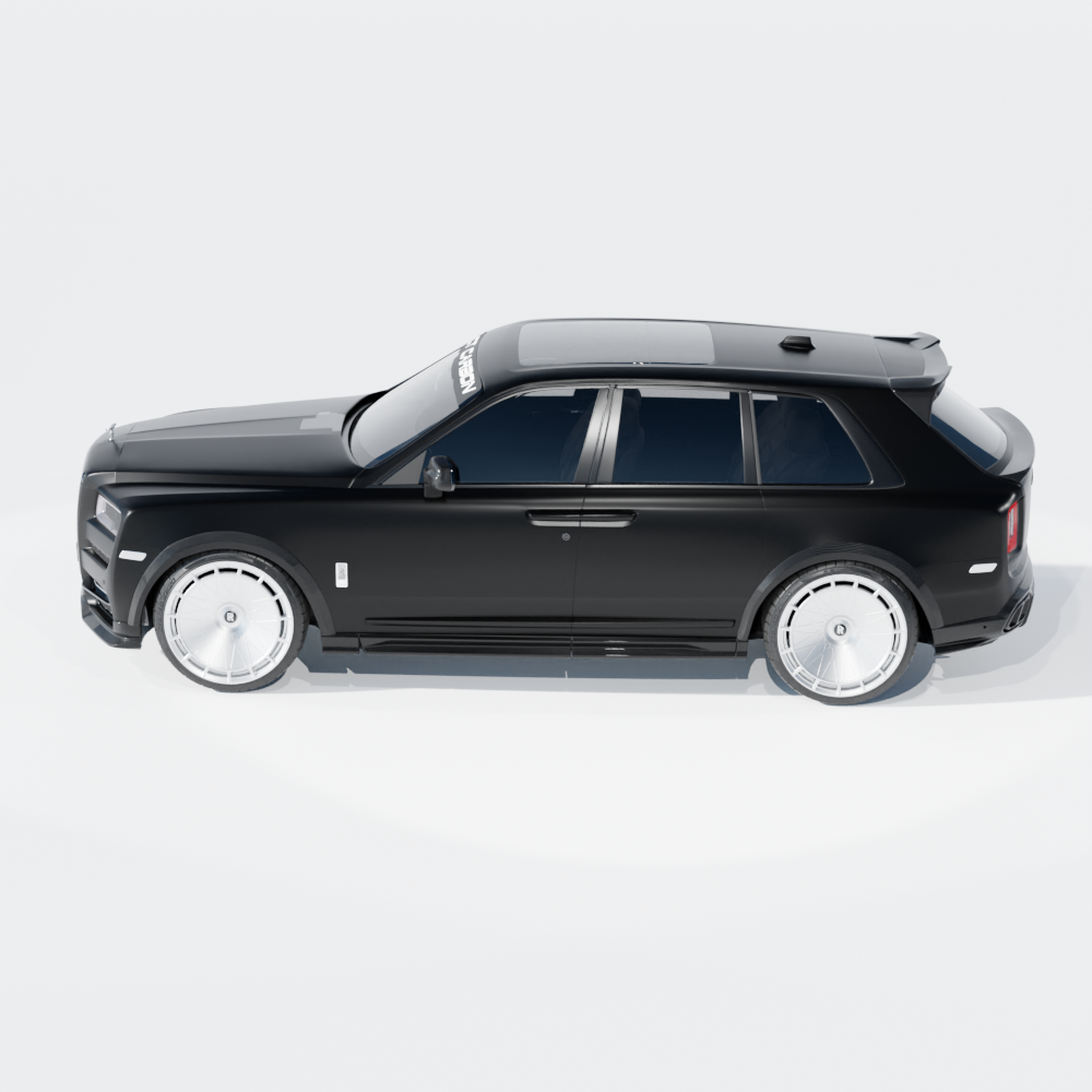 Rolls Royce Cullinan carbon fibre middle spoiler by CT Design, showing sleek, high-performance automotive spoiler on a luxury SUV.