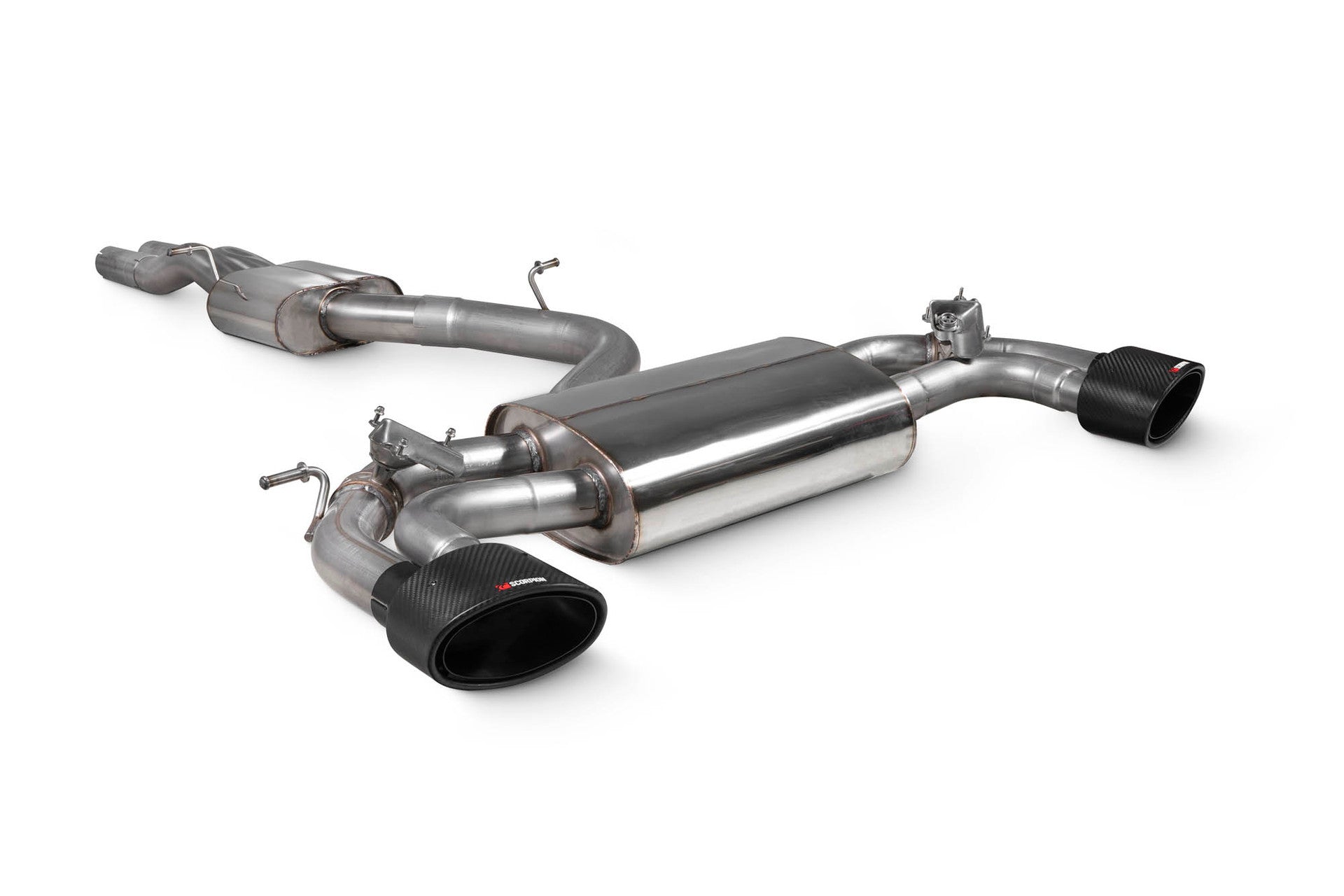 Scorpion Cat Back Exhaust System CF Trims - RS3 8V Pre-Facelift - Nineteen72 Performance