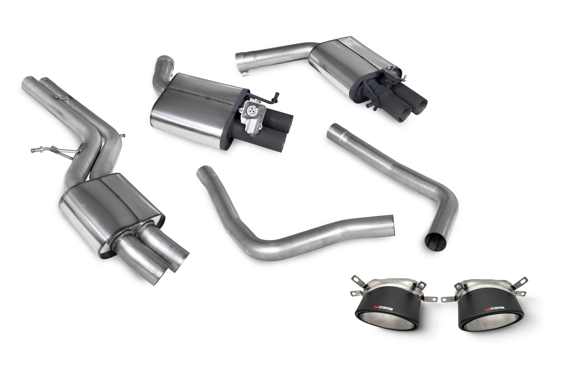 Scorpion Resonated half system with trims Valved - RS7 C7 - Nineteen72 Performance