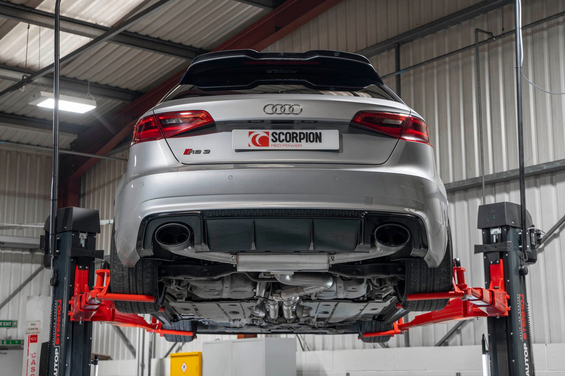 Scorpion Cat Back Exhaust System CF Trims - RS3 8V Pre-Facelift - Nineteen72 Performance
