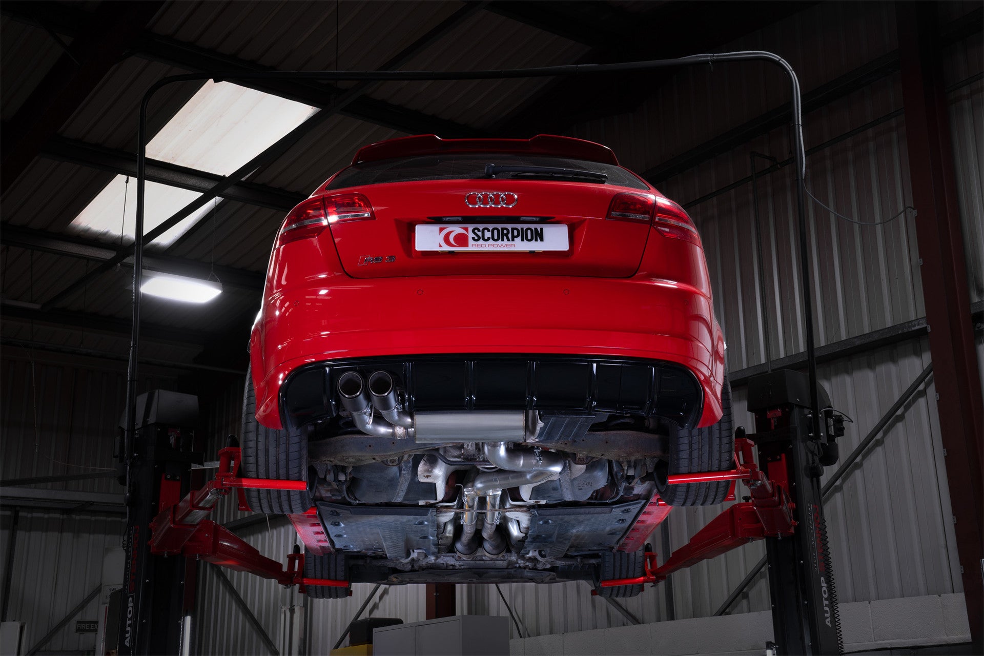 Scorpion Non-resonated secondary cat-back system Valved RS3 8P Carbon Tips 2011 - - Nineteen72 Performance