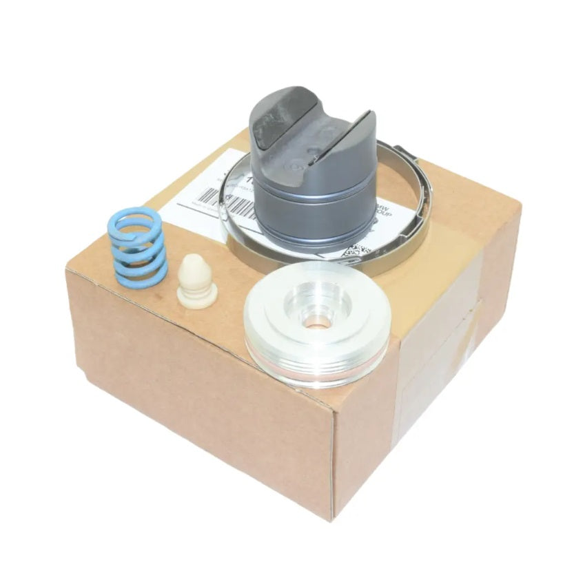 Genuine BMW F Series steering rack thrust repair kit installed in the interior of a BMW vehicle, showing detailed components.