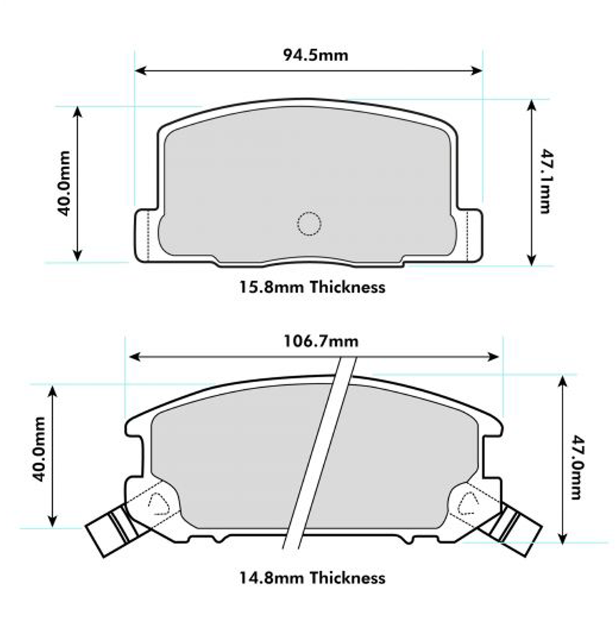 Toyota MR2 MK1-MK2 & MK3 Rear Performance Brake Pads 0405 - Nineteen72 Performance