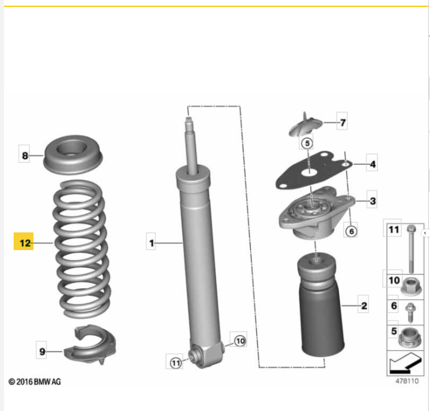 Genuine BMW - M2 and M2 Competition F87 Replacement Rear Spring