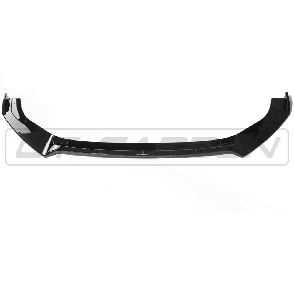 Volkswagen Golf R/GTD/GTI MK7/7.5 2014-2020 CT Carbon gloss black splitter installed on front bumper.