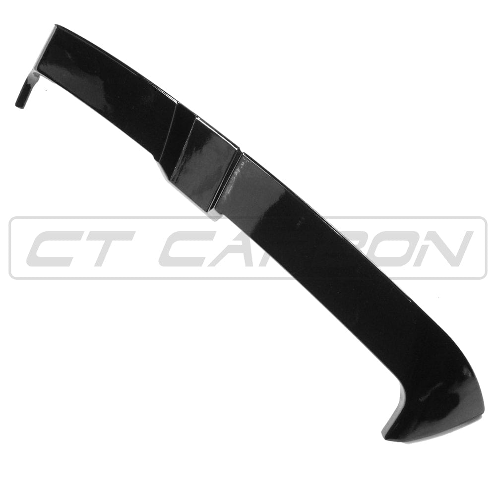 CT Carbon gloss black spoiler for Volkswagen Golf R/GTD/GTI MK7/7.5 2014-2020, shown on the car's rear with sleek finish
