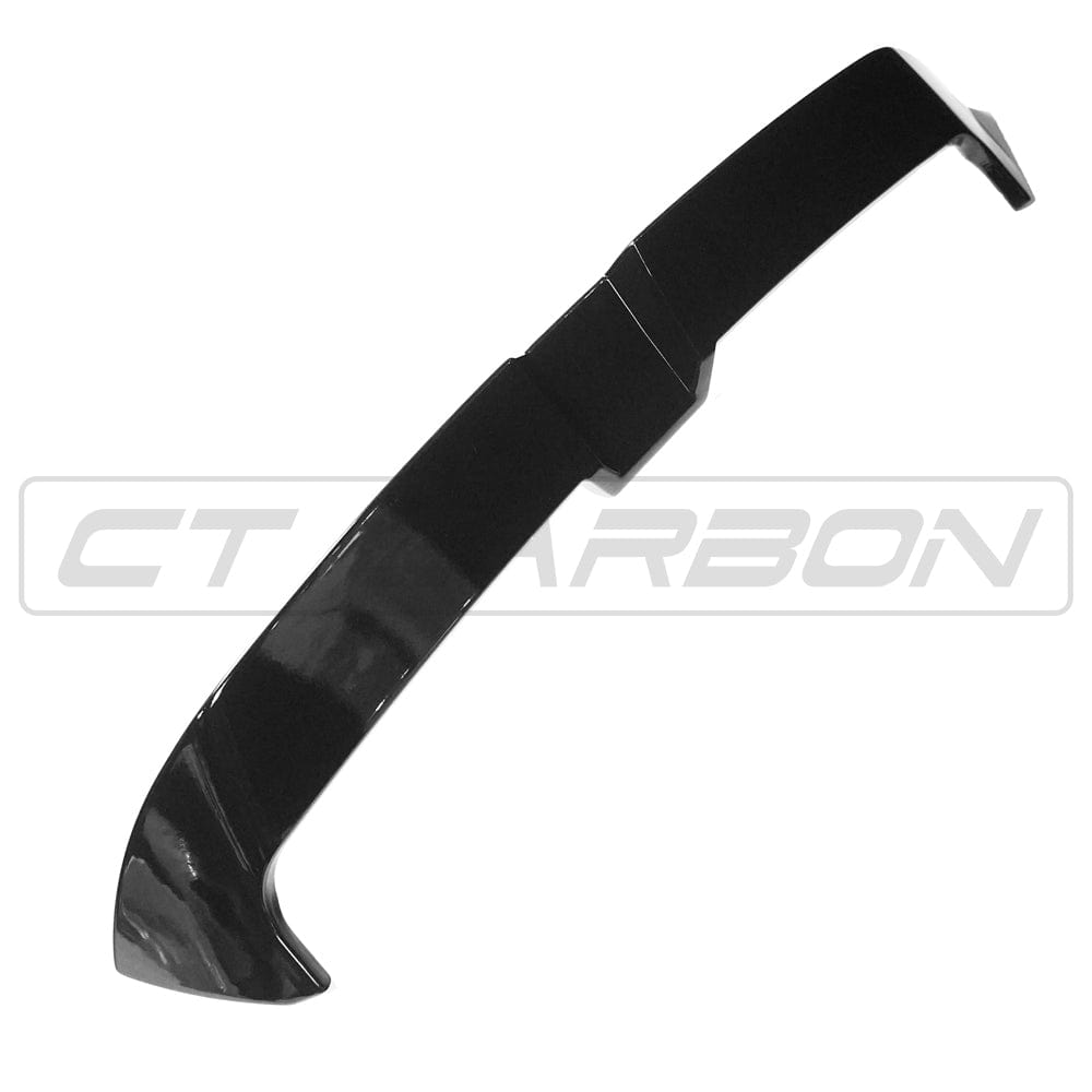 CT Carbon gloss black spoiler for Volkswagen Golf R, GTD, and GTI MK7/7.5 models 2014-2020, shown on the car.