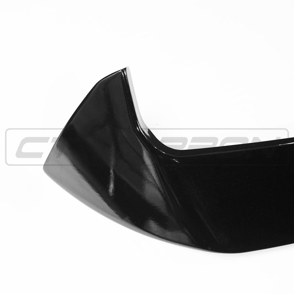 CT Carbon gloss black spoiler for Volkswagen Golf R, GTD, GTI MK7/7.5 models from 2014-2020, shown on the car.
