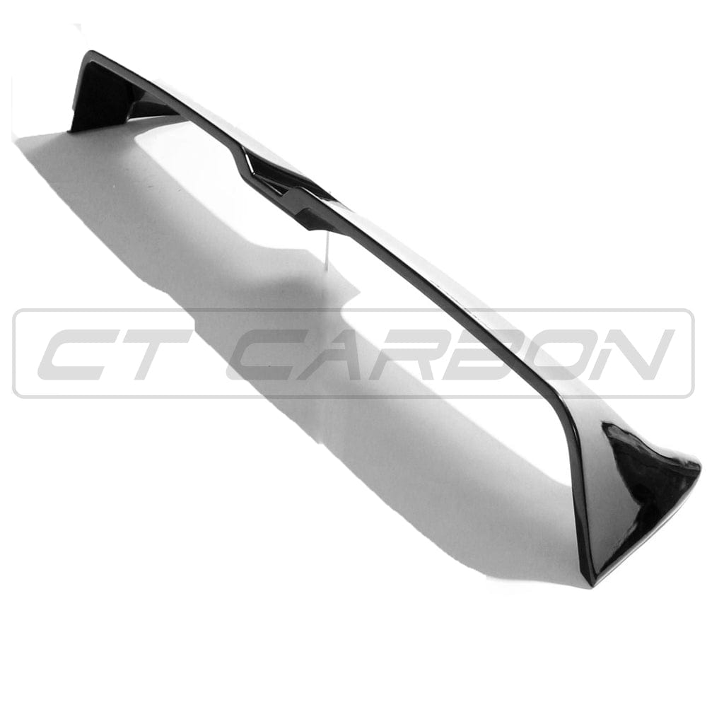 Gloss black CT Carbon spoiler for Volkswagen Polo MK5 2014-2017, shown installed on the car's rear.