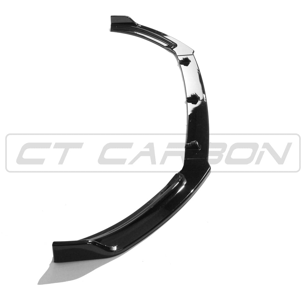 Volkswagen Polo MK6 2017-2020 CT Carbon gloss black splitter front bumper accessory for enhanced style and aerodynamics.