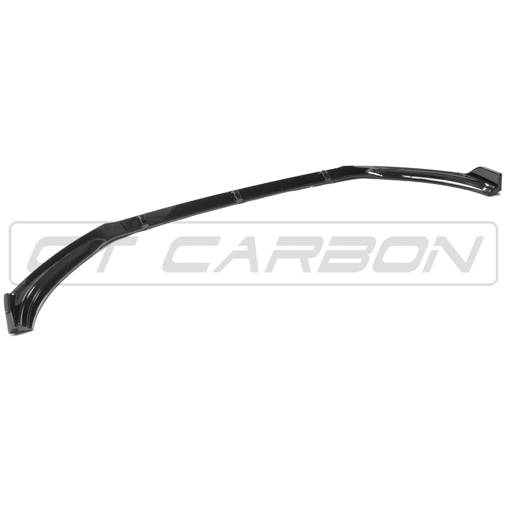 Volkswagen Polo MK6 2017-2020 CT Carbon gloss black splitter front view showing sleek aerodynamic design