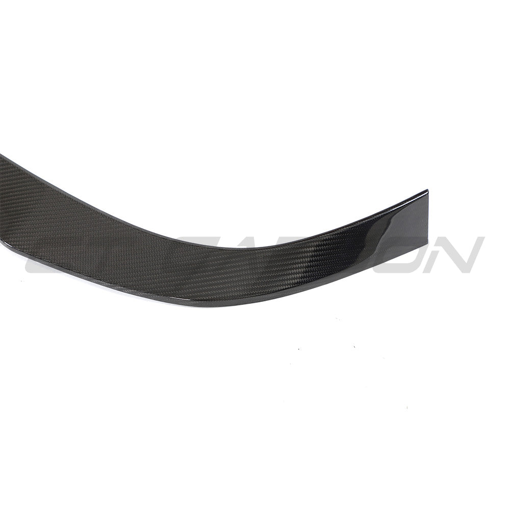 VW Golf MK8 CS carbon fibre spoiler by CT Design, showcasing the sleek, aerodynamic spoiler fitted on the car's rear.