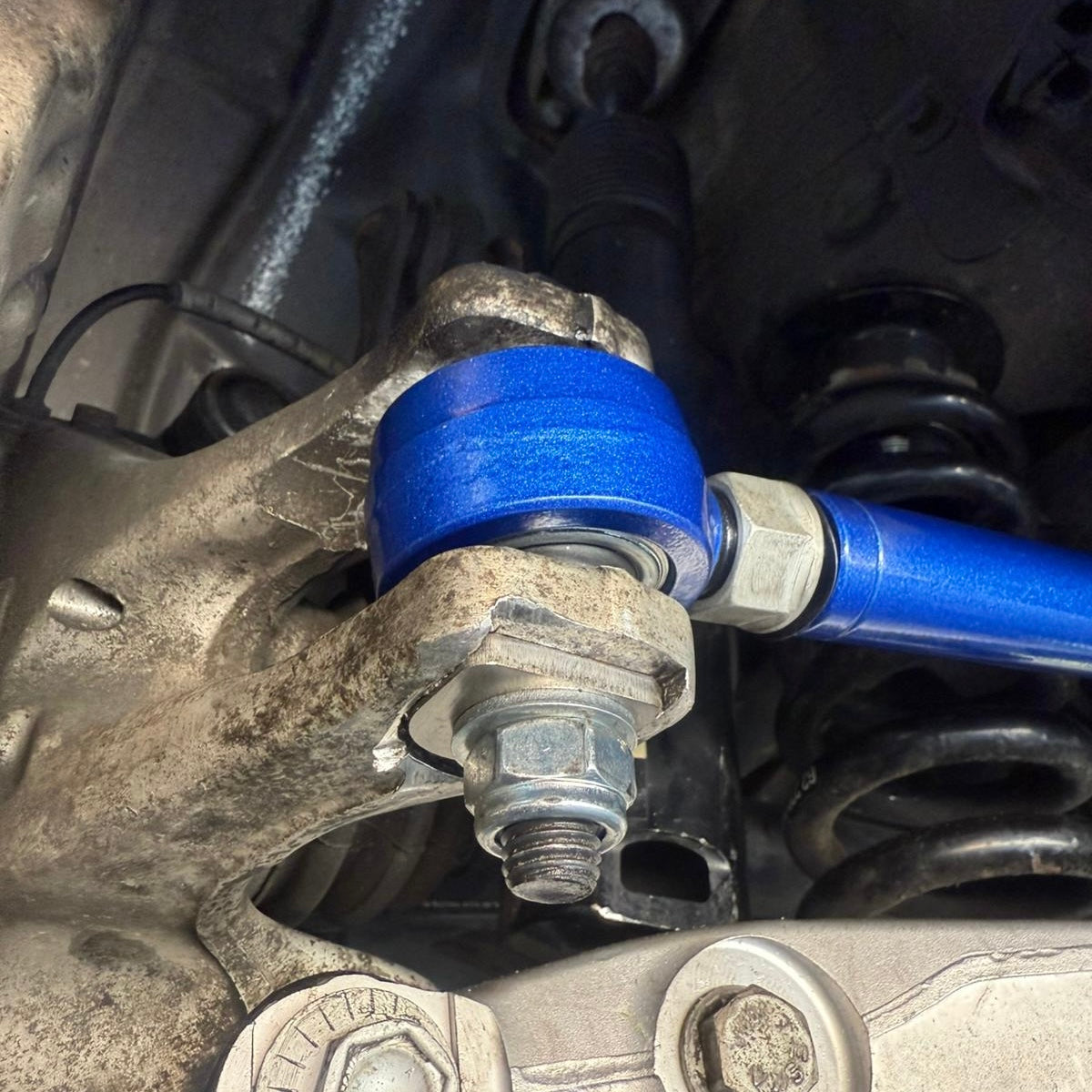 BMW M2 M3 M4 F8X G8X rear toe lockout shims from XC3 Engineering for suspension and alignment adjustment.