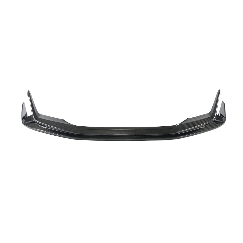 Carbon fibre splitter for Audi R8 V10 Gen 2.5 by CT Carbon, showcasing the sleek, aerodynamic design of the high-performance car accessory.