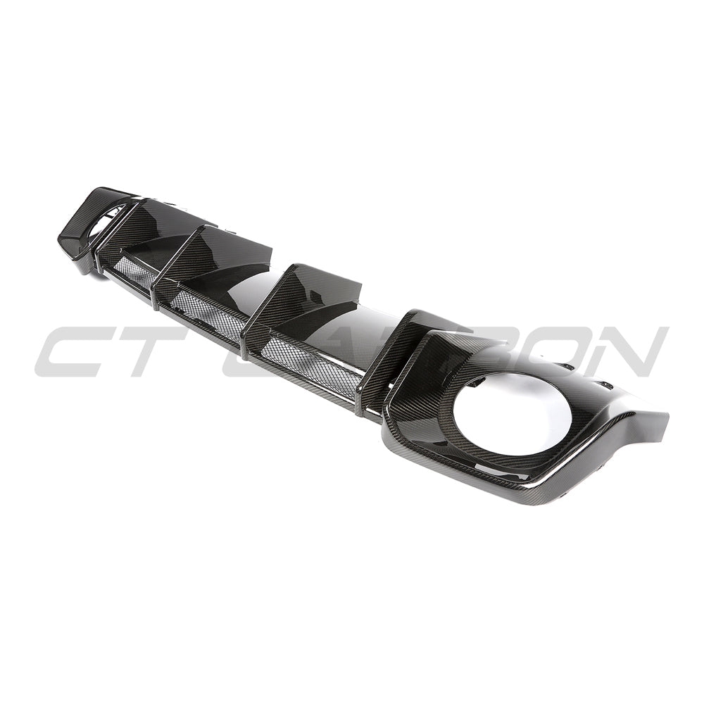 Audi R8 V10 V10+ Gen 2.5 carbon fibre diffuser by CT Carbon, showcasing sleek, high-performance automotive diffuser detail.