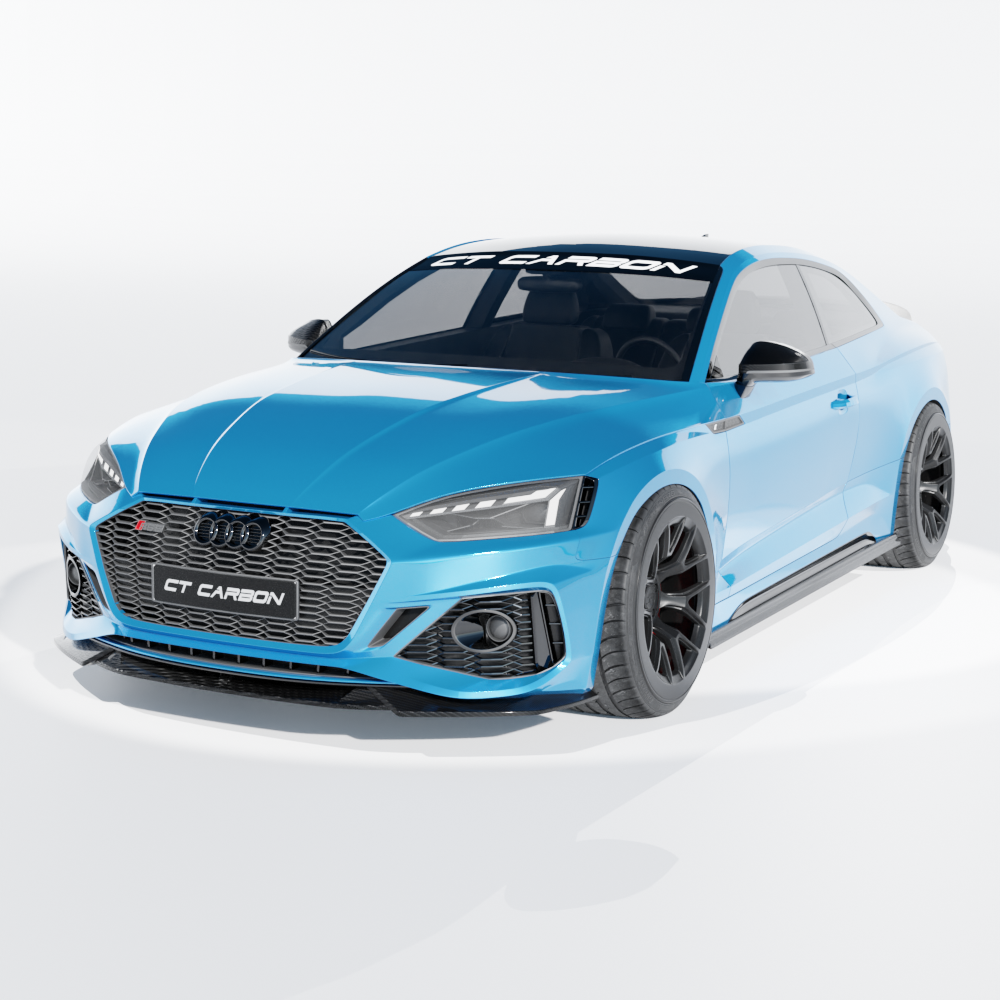 Audi RS5 B9.5 Coupe full carbon fiber kit by CT Design, featuring sleek, lightweight carbon fiber parts for enhanced style and performance.