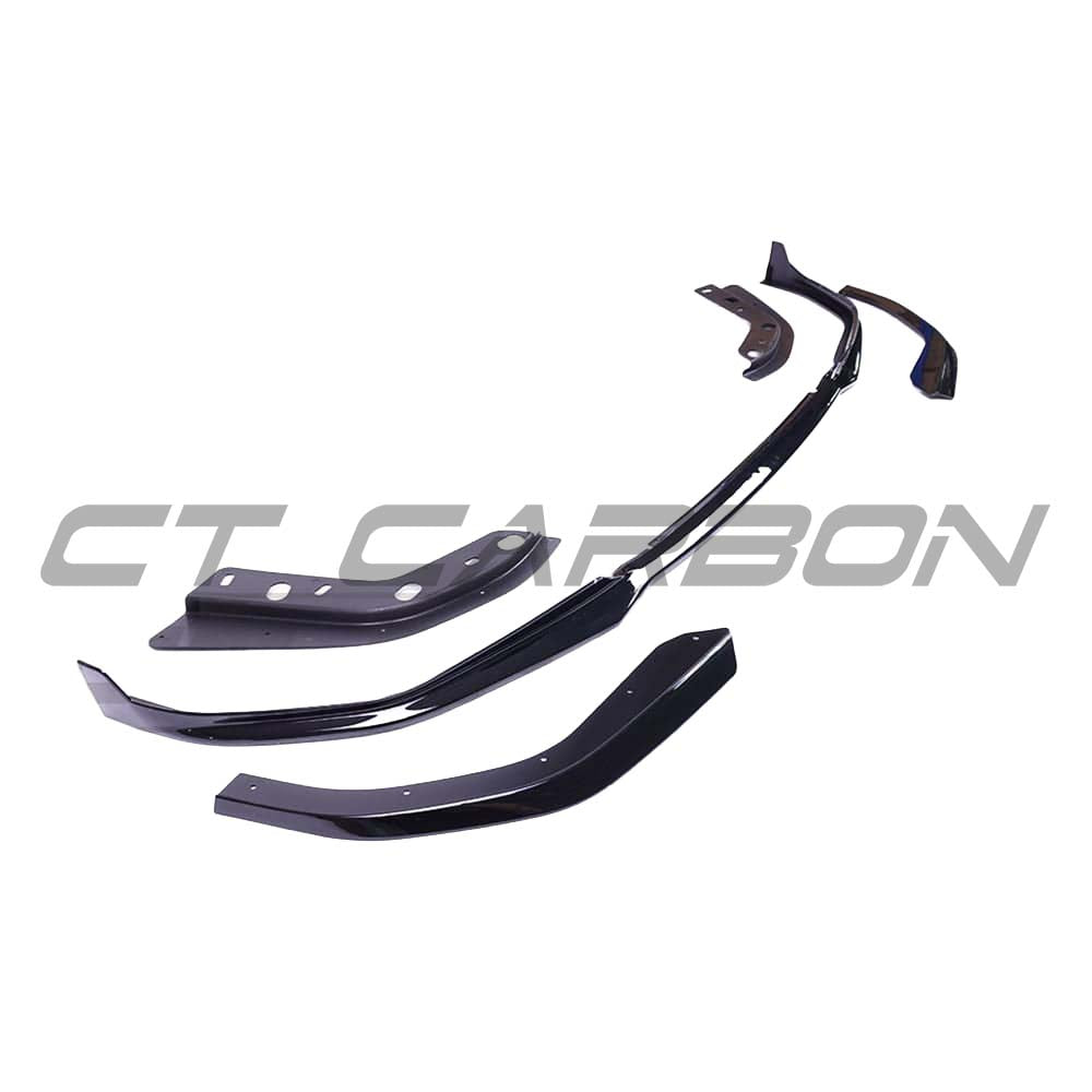 BMW G20 3 Series gloss black exhaust kit with square tips by CT Carbon, full upgrade kit for sporty appearance and style.