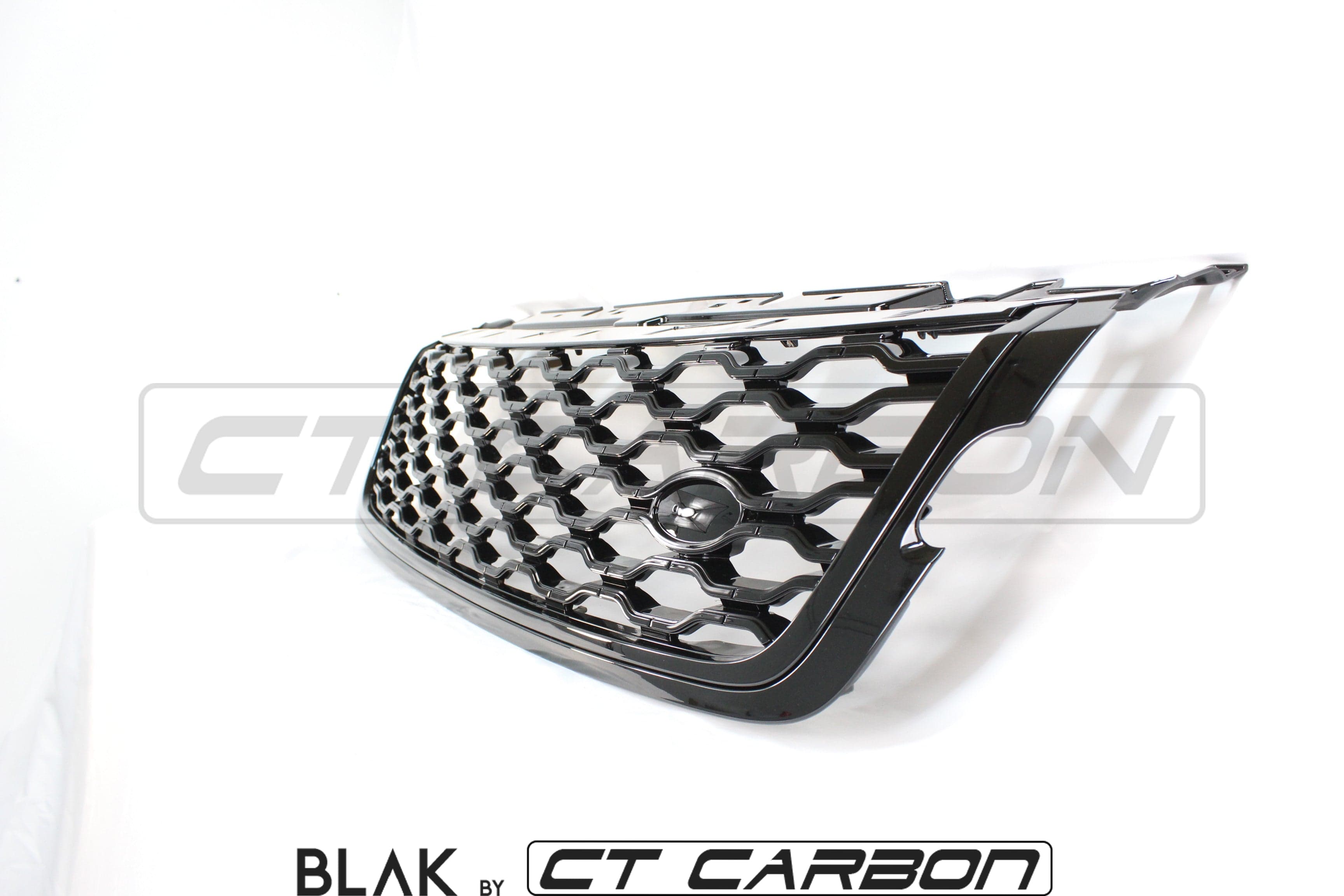 Full black edition trim kit for Land Rover Discovery 5 by CT Carbon, featuring black accents and sleek design elements.