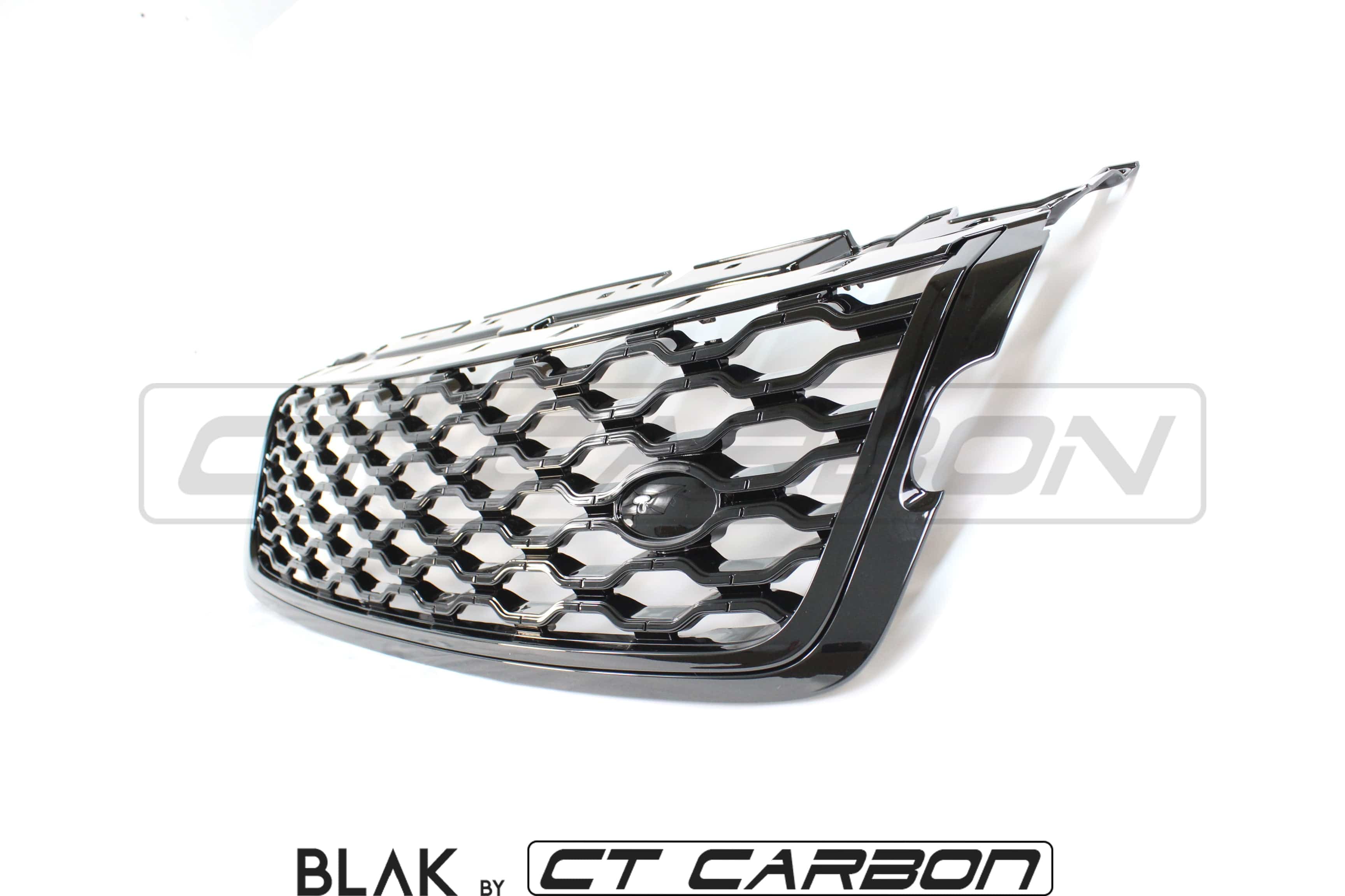 Full black edition Range Rover Velar trim kit by CT Carbon, featuring sleek black accents for 2017+ models.