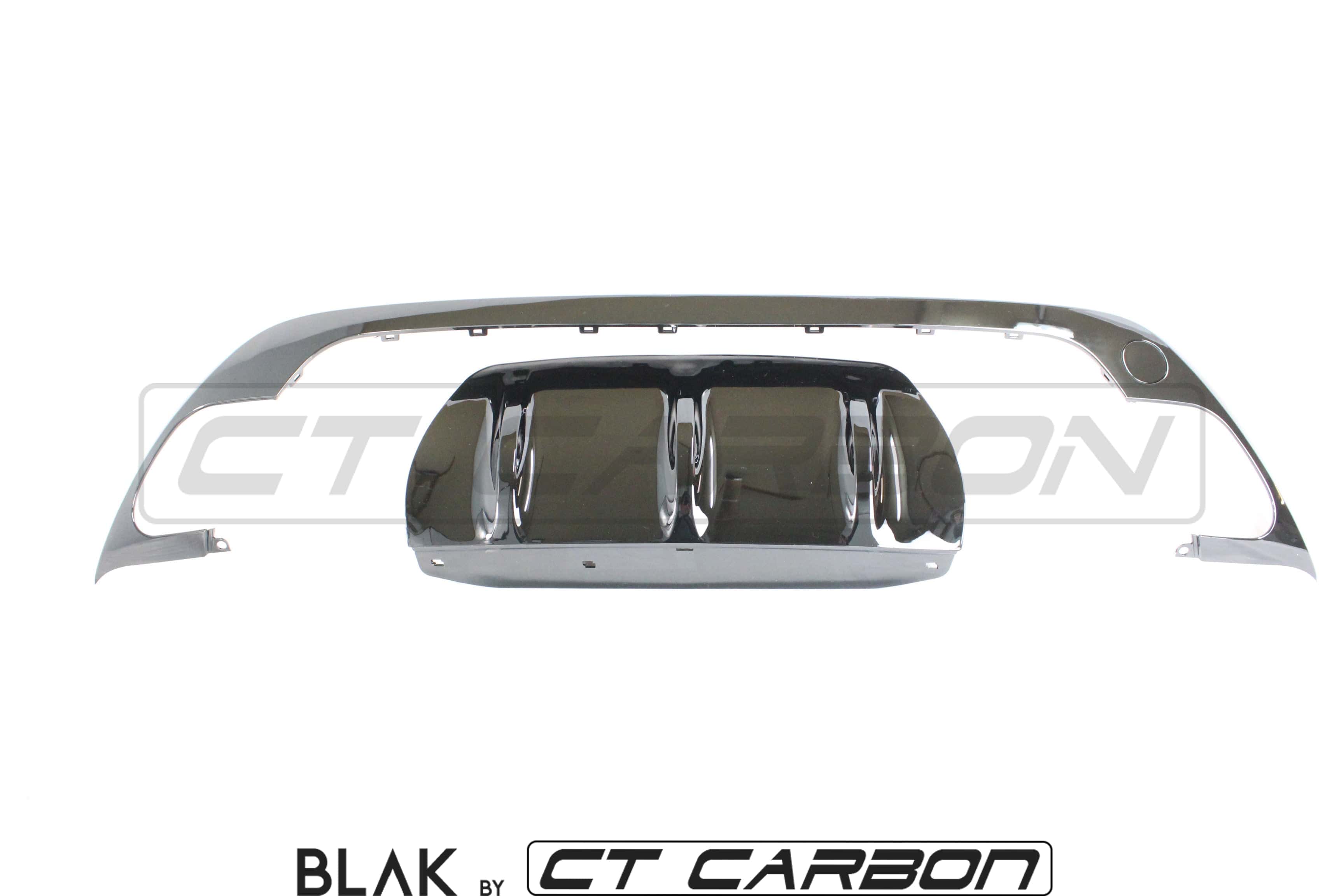 Full black edition Range Rover Velar trim kit by CT Carbon, featuring black accents and styling components for 2017+ models.