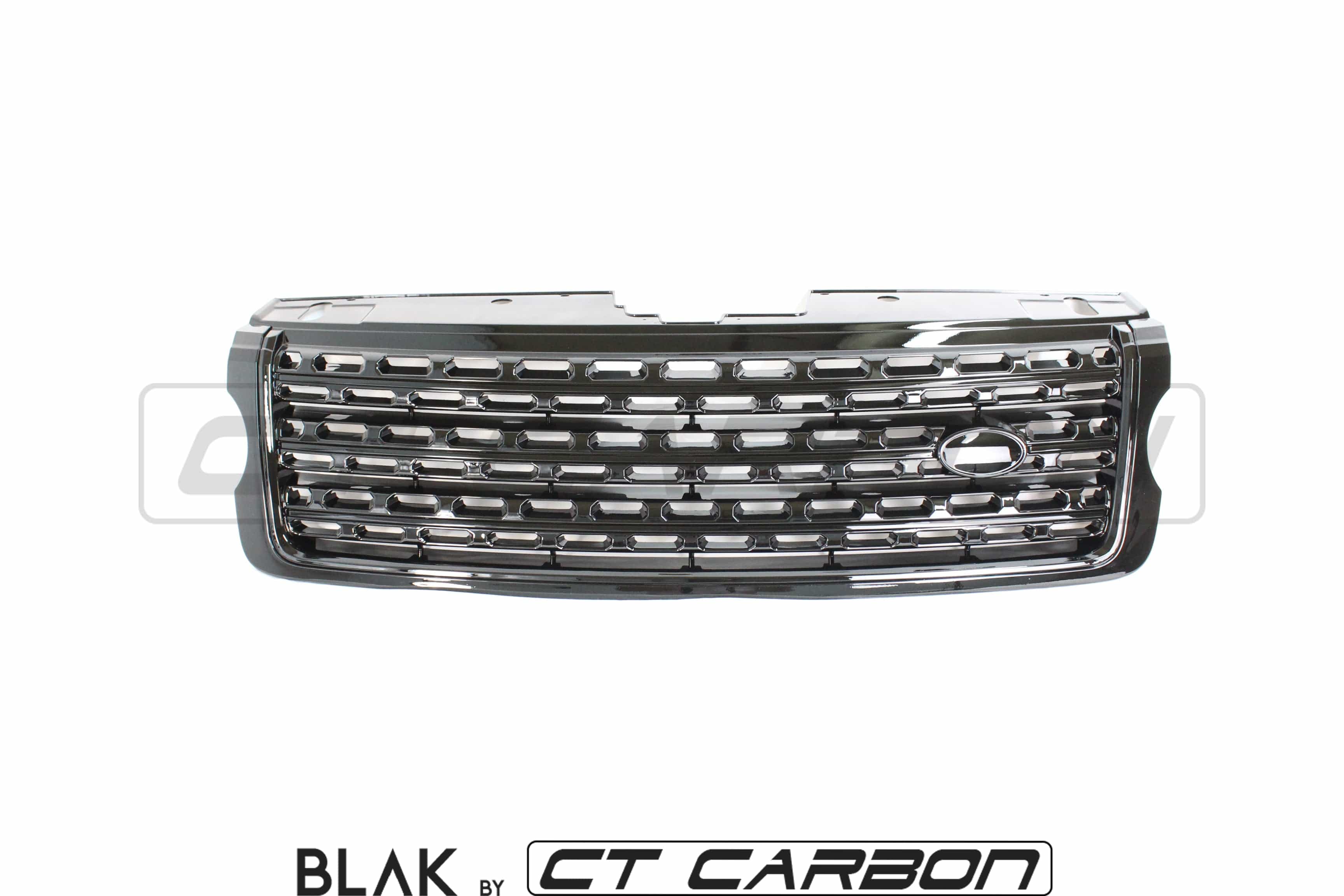 Black full black edition trim pack kit for Range Rover Vogue L405 by CT Carbon, featuring black splitter and exterior accents.