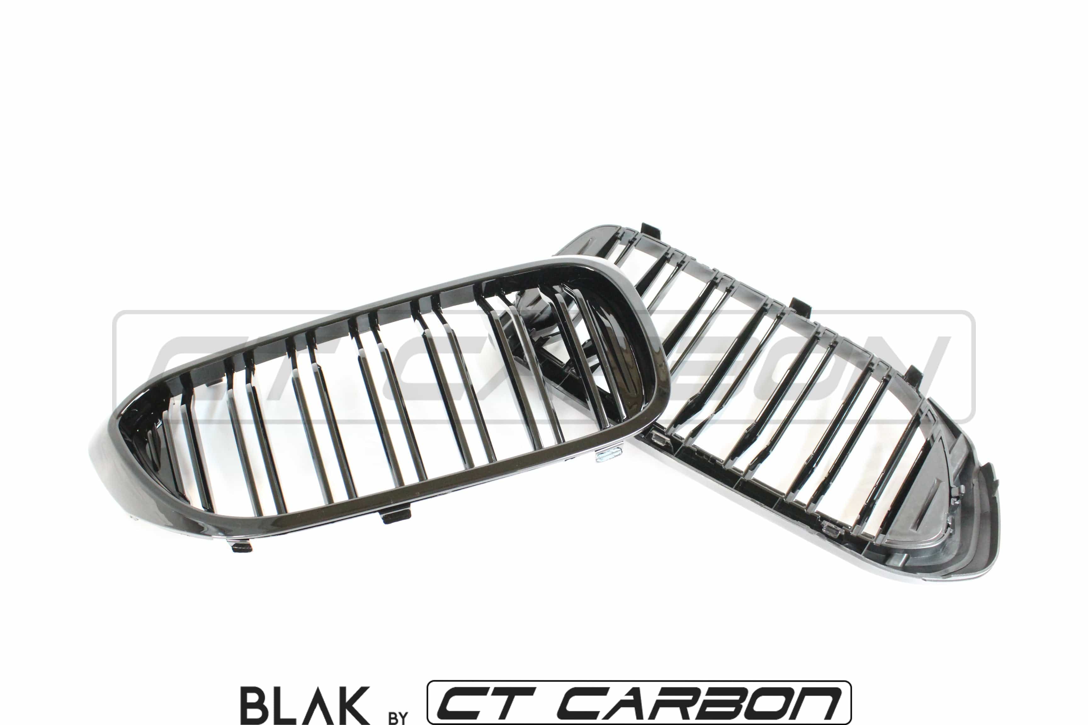 BMW M5 F90 and G30 G31 double slat black grille by CT Carbon, sleek black grille featuring double slats for sporty style.