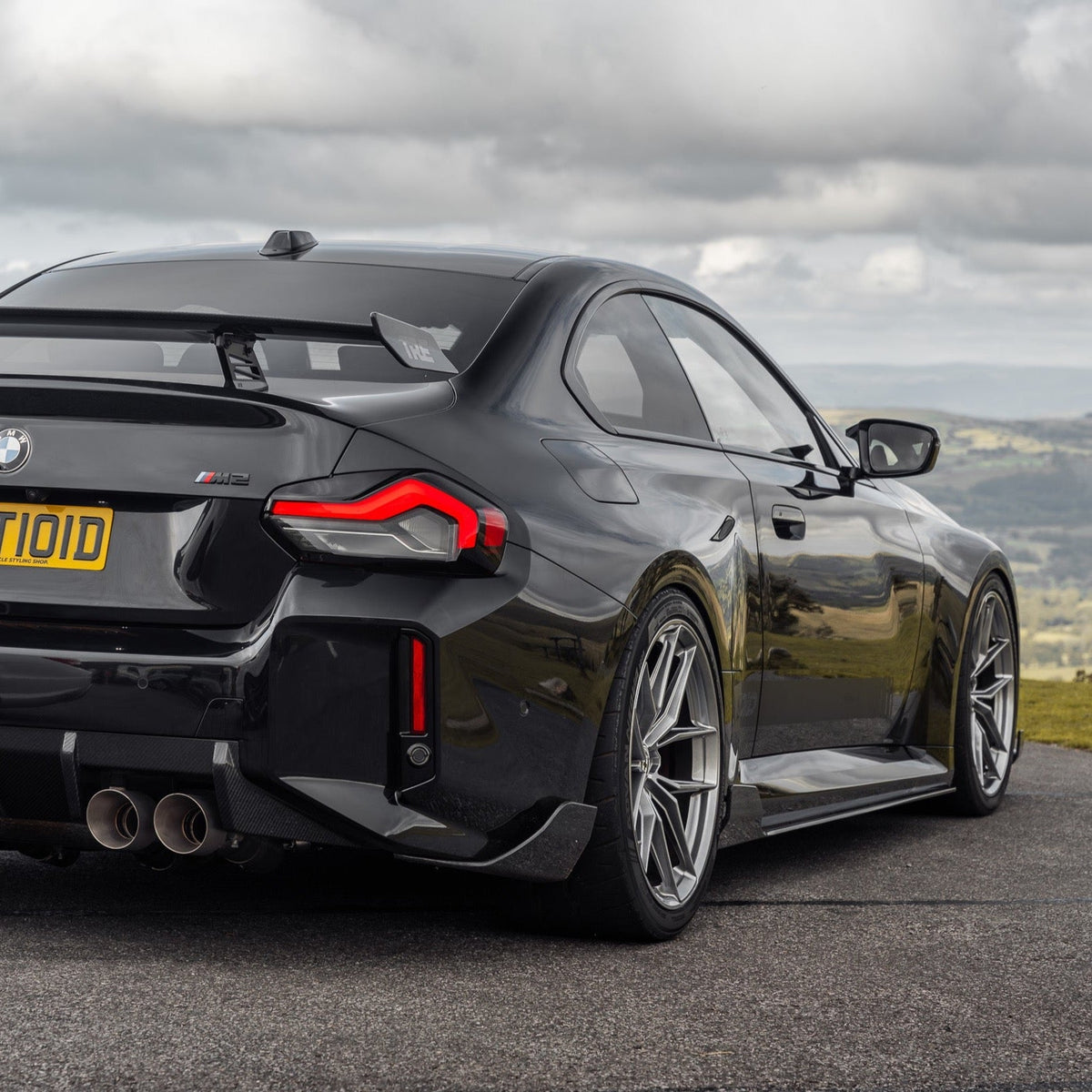 BMW G87 M2 TR87 front splitter with winglets, made of pre-preg carbon fibre, by TREVORA for 2023 model.