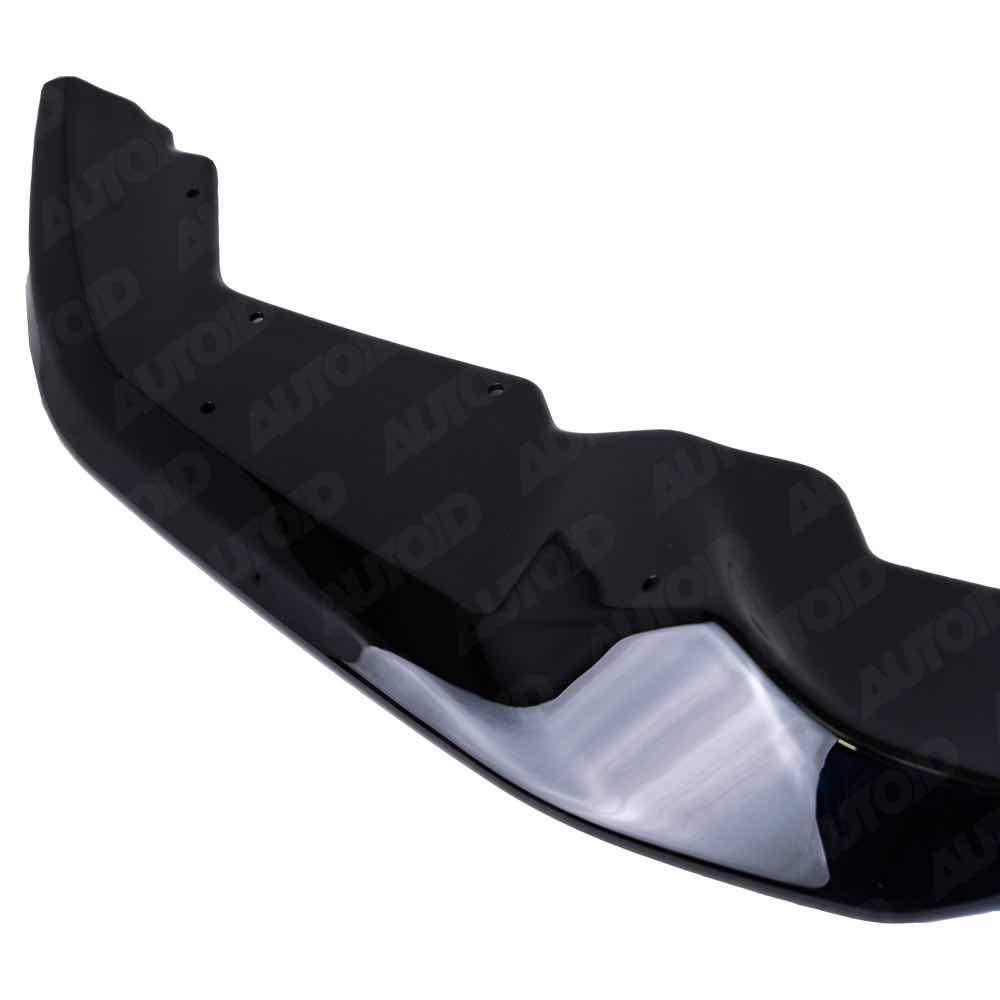 BMW M2 F87 EVO-S front splitter in gloss black by ZAERO, designed for 2015-2018 model, enhances aerodynamics and sporty look.