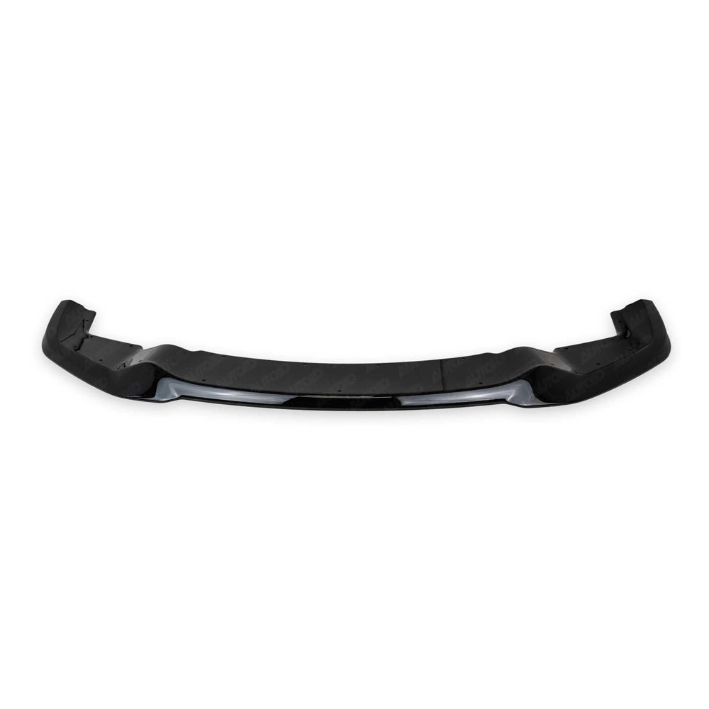 BMW M2 F87 EVO-S gloss black front splitter by ZAERO, designed for 2015-2018 models, showcasing aerodynamic styling.