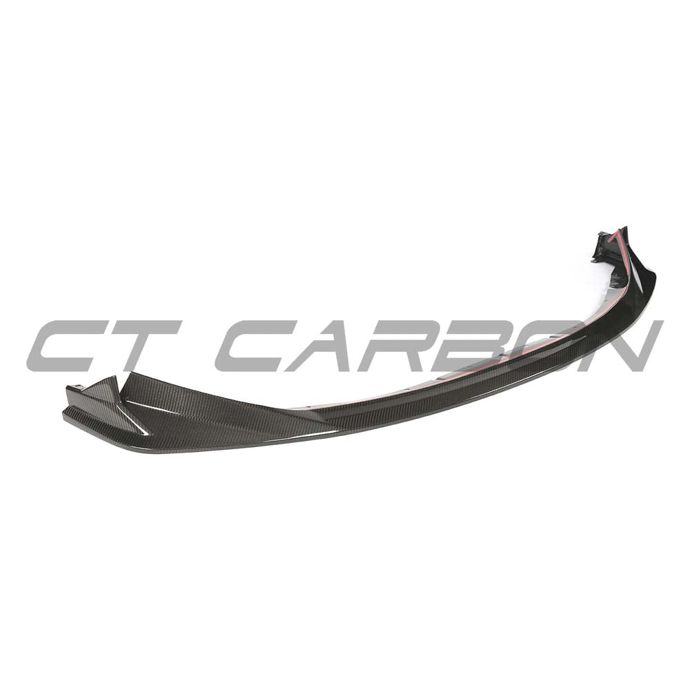 BMW G81 M3 Touring 2022+ CT Carbon full carbon fibre kit installed on the front splitter, showcasing sleek, lightweight design.