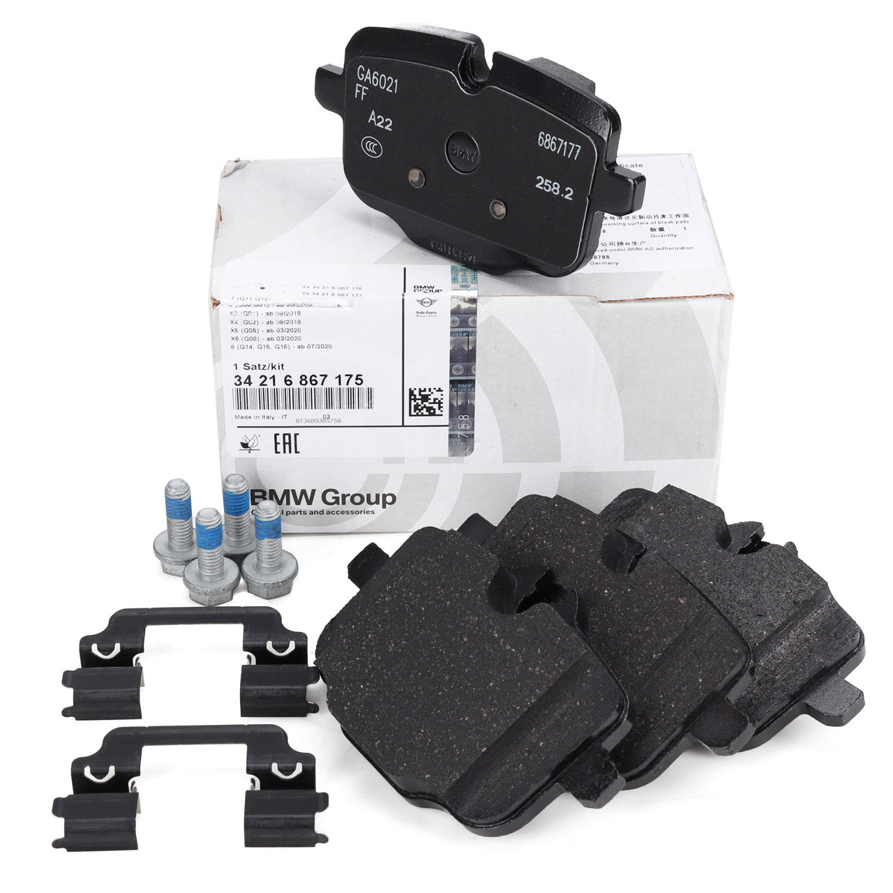 Genuine BMW G32 G15 Repair Kit Brake Pads Rear 740dX 730d 530dX 34216867175 - Nineteen72 Performance