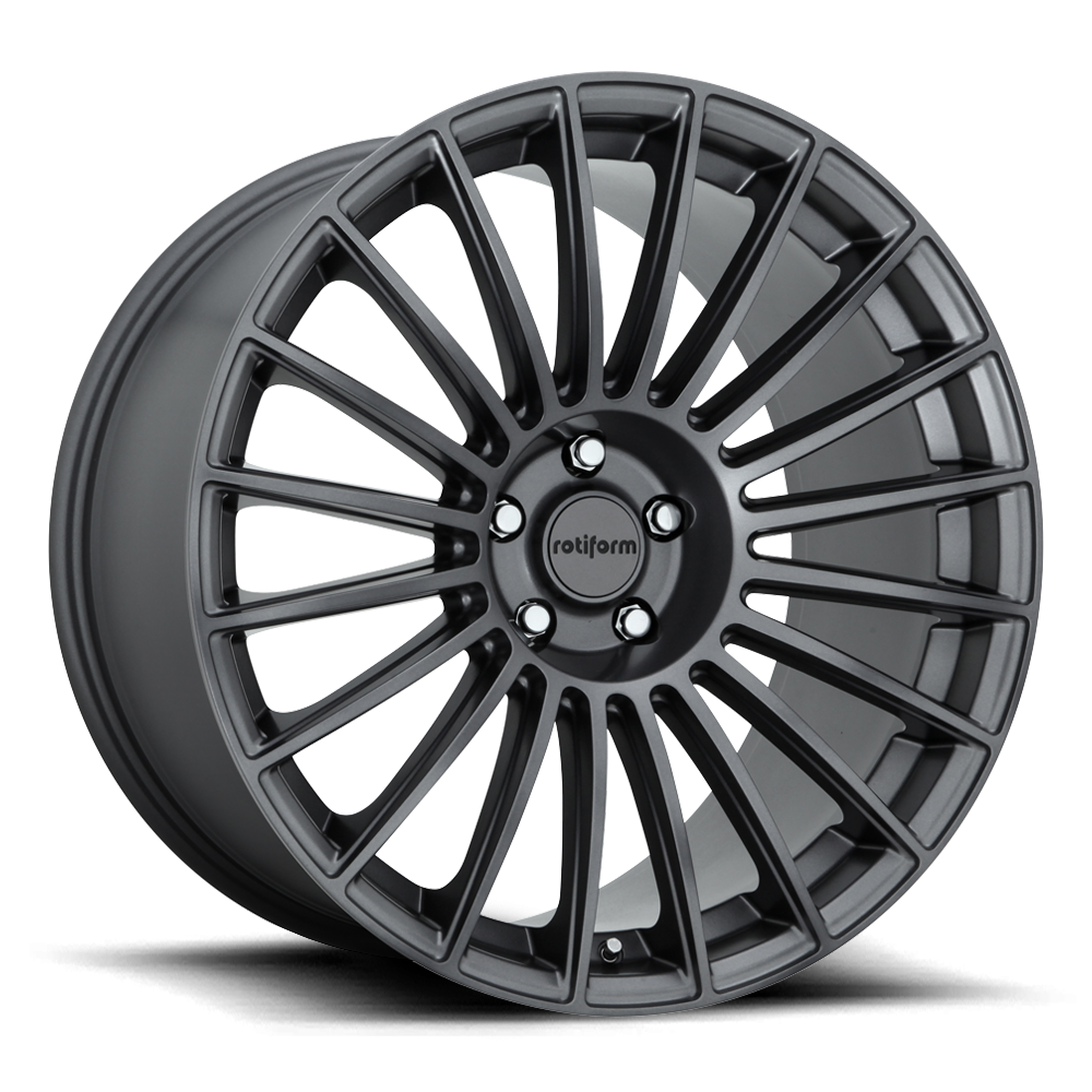 Rotiform BUC staggered wheels in Anthracite finish, 20x10 inches, featuring a sleek, modern design.
