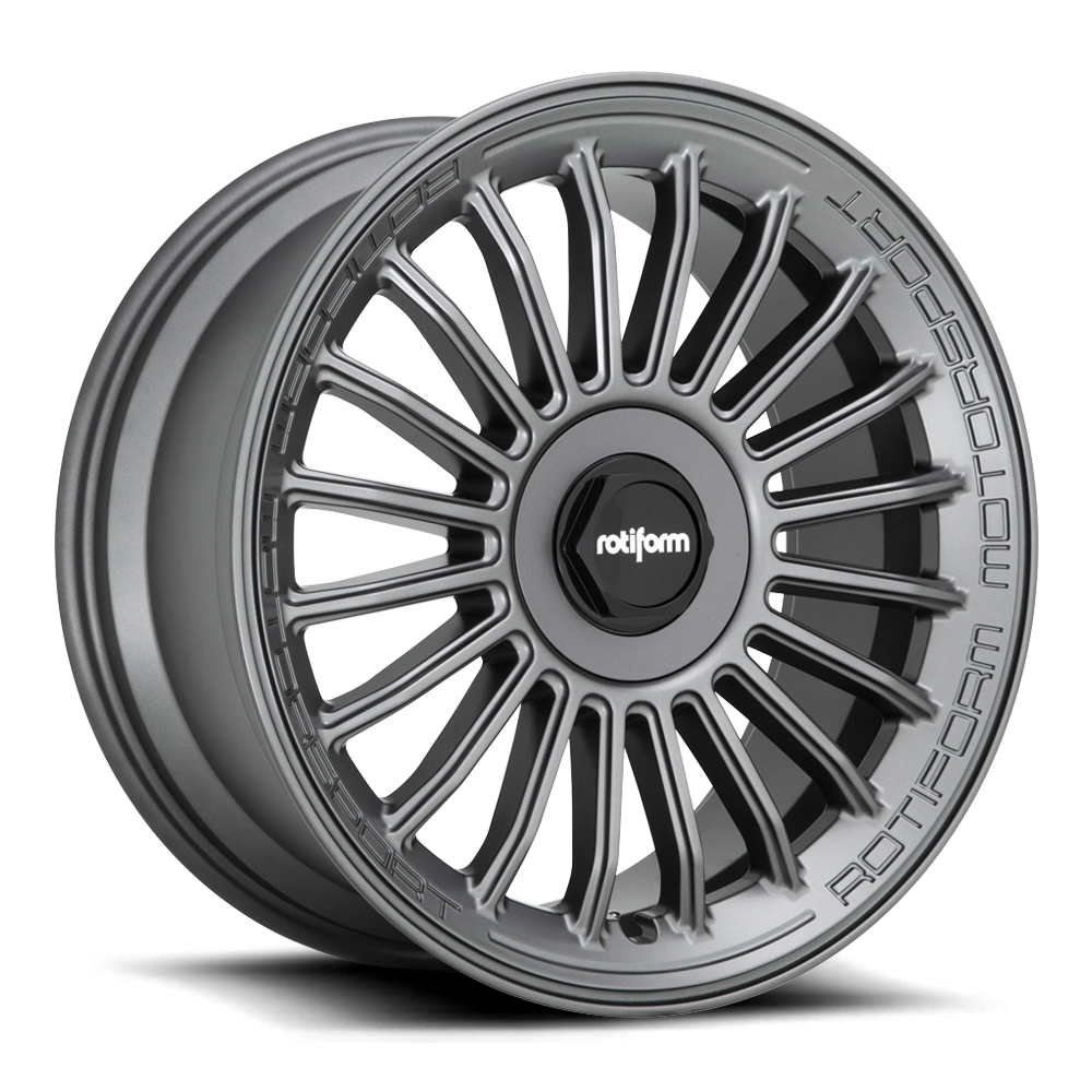 Rotiform BUC-M black and matte anthracite alloy wheels with multi-spoke design for cars.