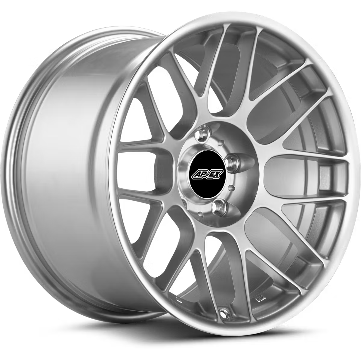 Apex ARC-8 Flow Formed Alloy Wheels with a sleek multi-spoke design, featuring a matte black finish and polished accents.