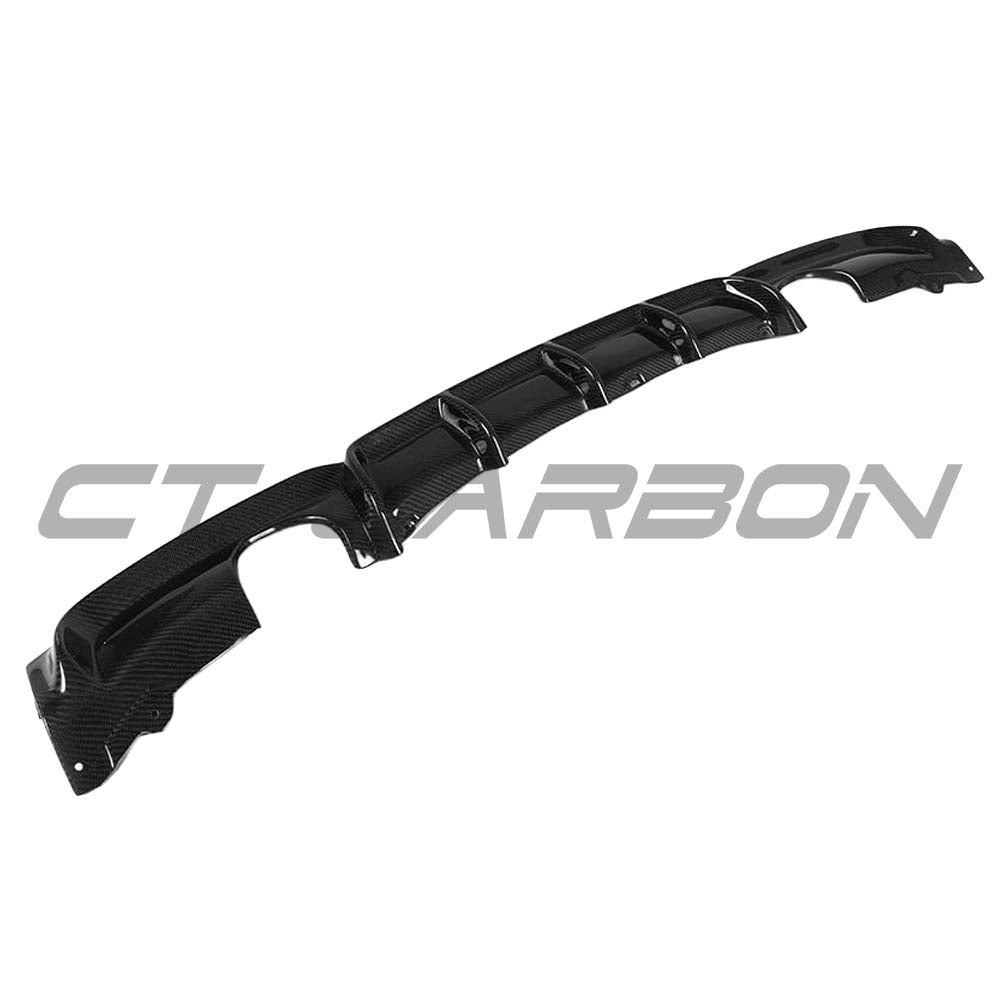 BMW F30 3 Series 2011-2019 CT Carbon full carbon fibre diffuser with dual exhaust, MP style, designed for enhanced sporty appearance.