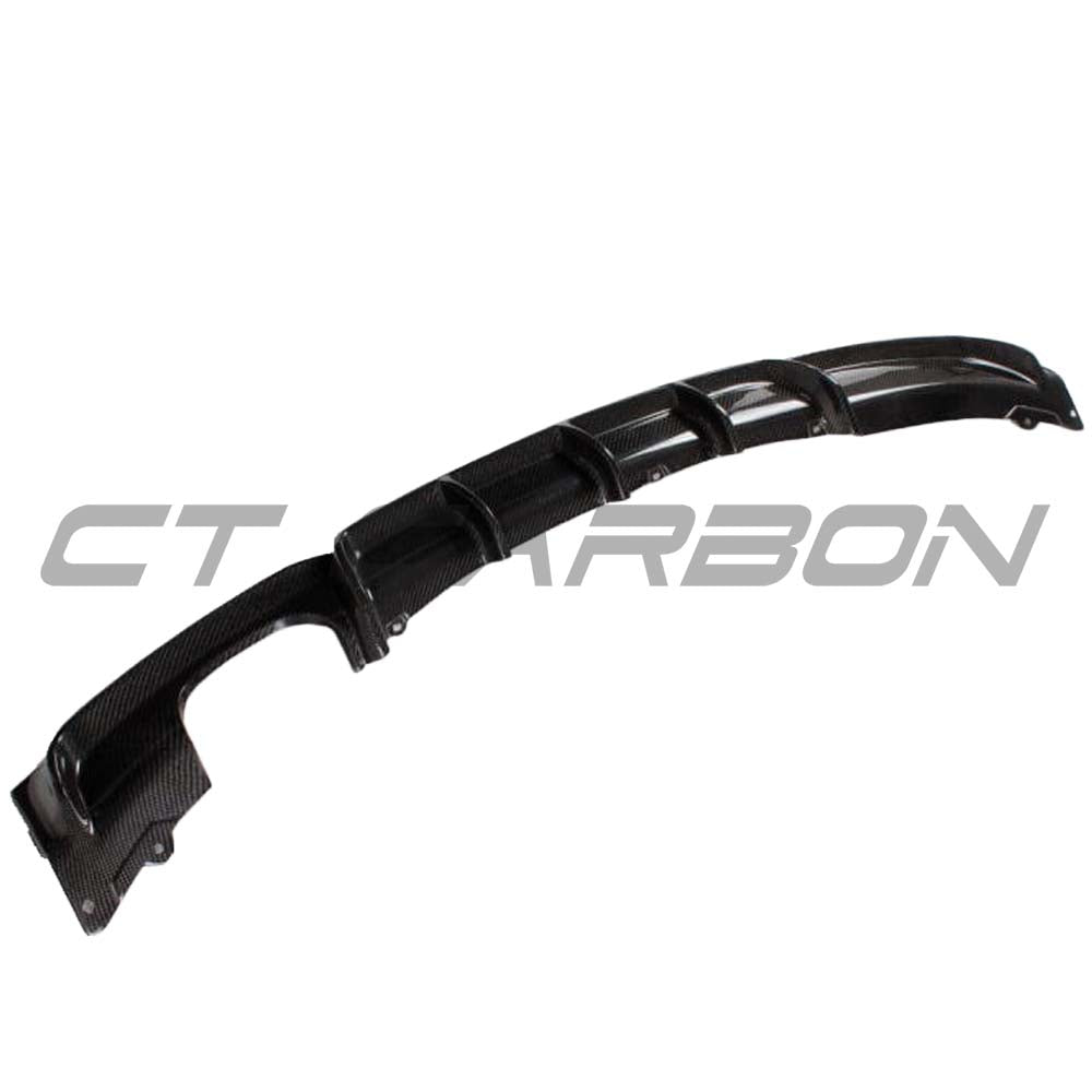 BMW F30 3 Series 2011-2019 CT Carbon full carbon fibre diffuser kit with MP style twin exhaust for sporty appearance.