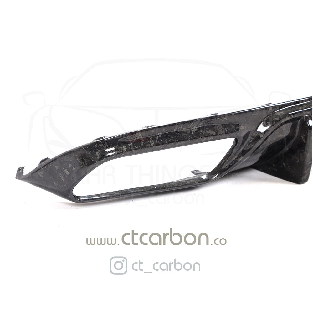 CT Carbon forged carbon fiber diffuser for Mercedes C63/C63S W205 Coupe with big fin design, lightweight and aerodynamic.