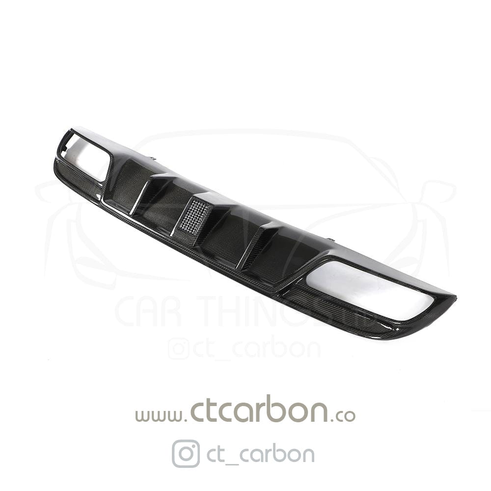 Carbon diffuser for Mercedes W205 C63 and C63S saloon, by CT Design, shown on the 4-door Mercedes-Benz W205 model.