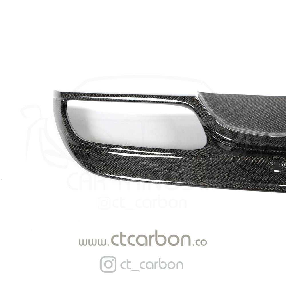 CT Carbon diffuser for Mercedes W205 C63 and C63S saloon, featuring a sleek PS style design with exhaust tips.