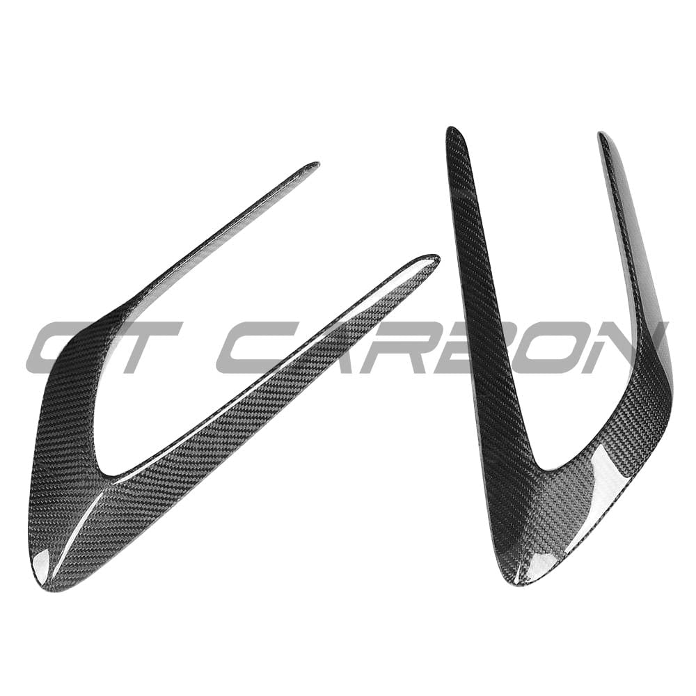 Mercedes C63/C63S W205 coupe carbon fiber wing trims by CT Carbon, showcasing sleek exterior styling accessories.