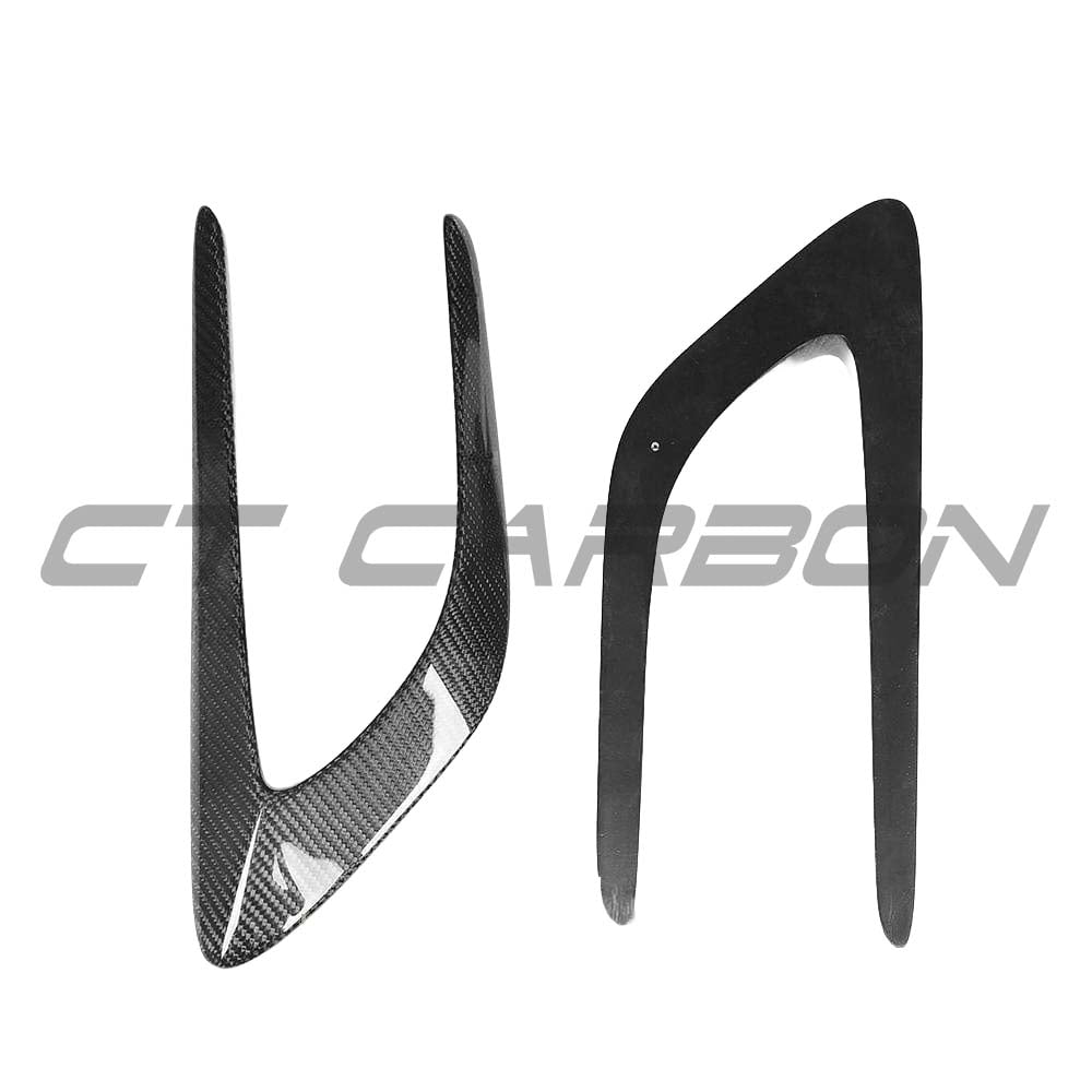 Mercedes C63/C63S W205 coupe carbon fibre wing trims by CT Carbon, showing sleek exterior styling accessory on the vehicle.